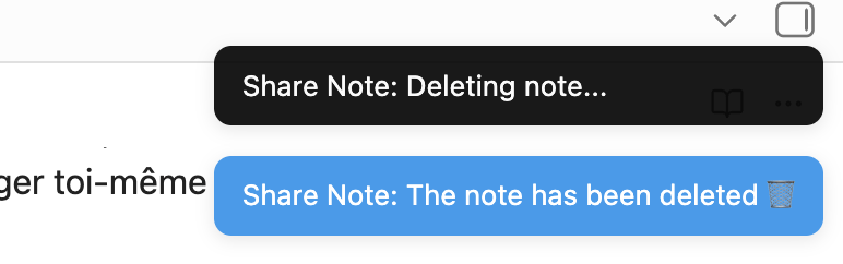 Notification de suppression
